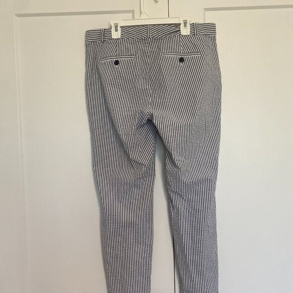 Banana Republic Hampton Grey White Pinstripe Dress Pants‎ Work Office Job Size 8 - Picture 3 of 6